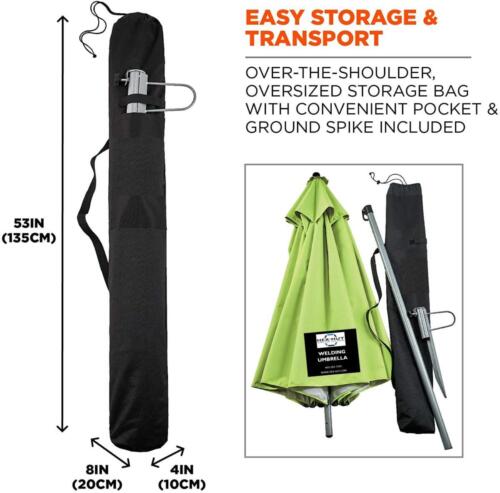 Hex-Hut Welding Umbrella with carry bag and ground stake 